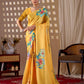 Aastha Fashion Yellow Soft Satin Georgette Printed Saree