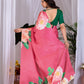 Aastha Fashion Pink Soft Satin Georgette Printed Saree