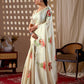 Aastha Fashion Cream Soft Satin Georgette Printed Saree