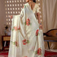 Aastha Fashion Cream Soft Satin Georgette Printed Saree