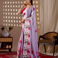 Aastha Fashion Lavender Soft Satin Georgette Printed Saree
