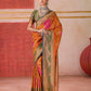 Aastha Fashion Orange Pure Silk Handloom Weaving Saree