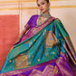 Aastha Fashion Aqua Pure Silk Handloom Weaving Saree