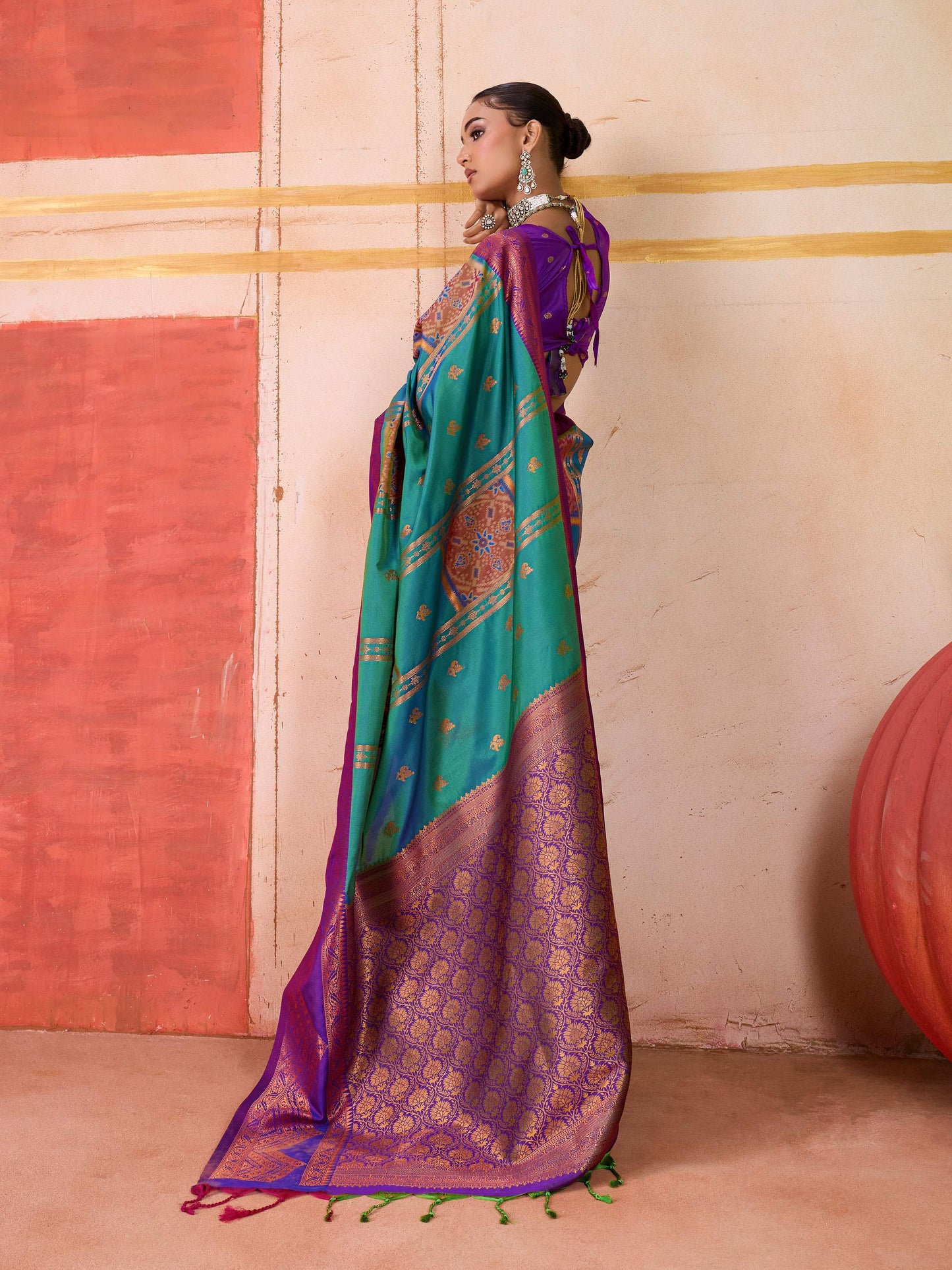 Aastha Fashion Aqua Pure Silk Handloom Weaving Saree
