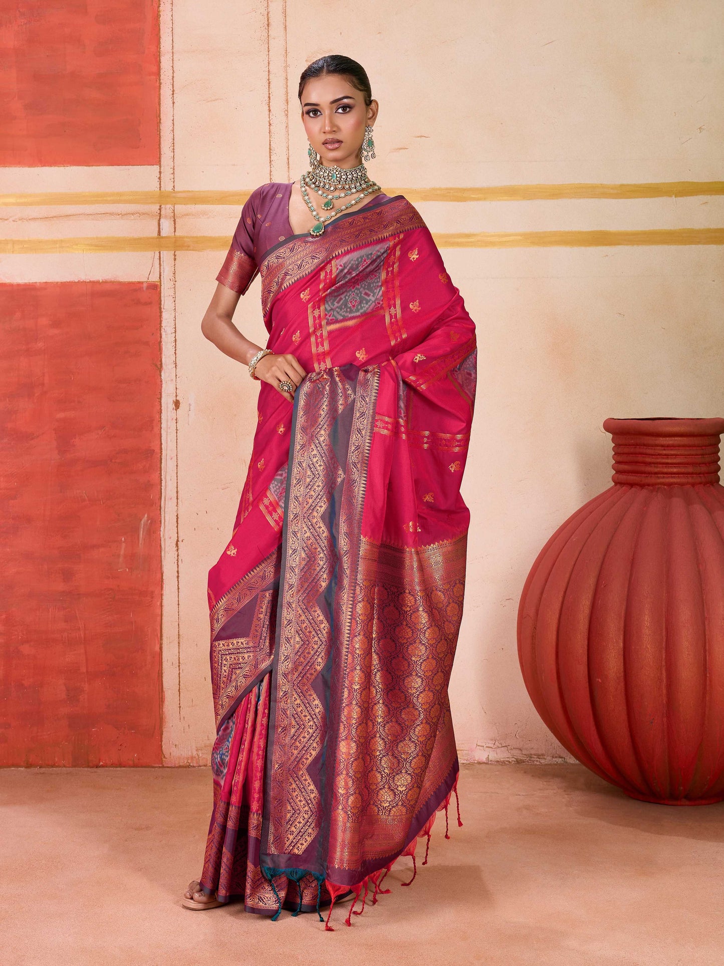 Aastha Fashion Rani Pure Silk Handloom Weaving Saree