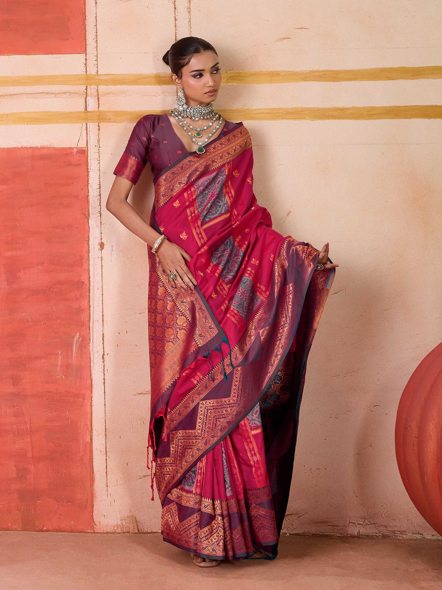 Aastha Fashion Rani Pure Silk Handloom Weaving Saree
