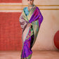 Aastha Fashion Violet Pure Silk Handloom Weaving Saree