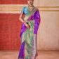 Aastha Fashion Violet Pure Silk Handloom Weaving Saree