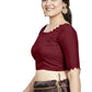 Aastha Fashion Maroon Art Silk Boat Neck Blouse