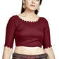 Aastha Fashion Maroon Art Silk Boat Neck Blouse