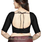 Aastha Fashion Black Art Silk Boat Neck Blouse