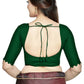 Aastha Fashion Green Art Silk Boat Neck Blouse