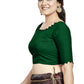 Aastha Fashion Green Art Silk Boat Neck Blouse