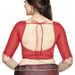 Aastha Fashion Red Art Silk Boat Neck Blouse