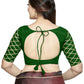 Aastha Fashion Green Art Silk Boat Neck Blouse