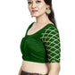 Aastha Fashion Green Art Silk Boat Neck Blouse