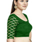 Aastha Fashion Green Art Silk Boat Neck Blouse