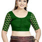 Aastha Fashion Green Art Silk Boat Neck Blouse