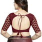 Aastha Fashion Maroon Art Silk Boat Neck Blouse