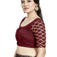 Aastha Fashion Maroon Art Silk Boat Neck Blouse