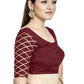 Aastha Fashion Maroon Art Silk Boat Neck Blouse