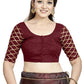 Aastha Fashion Maroon Art Silk Boat Neck Blouse