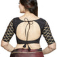 Aastha Fashion Black Art Silk Boat Neck Blouse