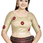 Aastha Fashion Chiku Art Silk Boat Neck Blouse