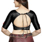 Aastha Fashion Black Art Silk Boat Neck Blouse