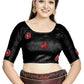 Aastha Fashion Black Art Silk Boat Neck Blouse