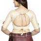 Aastha Fashion Off White Art Silk Boat Neck Blouse