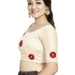 Aastha Fashion Off White Art Silk Boat Neck Blouse