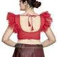 Aastha Fashion Red Art Silk V Neck Blouse