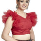 Aastha Fashion Red Art Silk V Neck Blouse