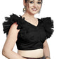 Aastha Fashion Black Art Silk V Neck Blouse