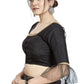 Aastha Fashion Black Art Silk Square Style Blouse