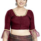 Aastha Fashion Maroon Art Silk Square Style Blouse