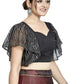 Aastha Fashion Black Art Silk Temple Neck Blouse