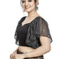 Aastha Fashion Black Art Silk Temple Neck Blouse