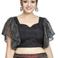 Aastha Fashion Black Art Silk Temple Neck Blouse