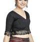 Aastha Fashion Black Art Silk V Neck Blouse