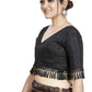 Aastha Fashion Black Art Silk V Neck Blouse