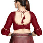 Aastha Fashion Maroon Art Silk Round Neck Sleeve Button Design Readymade Blouse