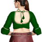 Aastha Fashion Green Art Silk Round Neck Sleeve Button Design Readymade Blouse