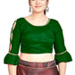 Aastha Fashion Green Art Silk Round Neck Sleeve Button Design Readymade Blouse
