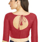 Aastha Fashion Red Art silk U Neck Matty Work In Sleeve Readymade Blouse