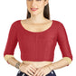 Aastha Fashion Red Art silk U Neck Matty Work In Sleeve Readymade Blouse