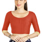 Aastha Fashion Orange Art silk U Neck Matty Work In Sleeve Readymade Blouse