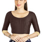 Aastha Fashion Brown Art silk U Neck Matty Work In Sleeve Readymade Blouse