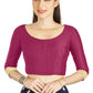 Aastha Fashion Magenta Art silk U Neck Matty Work In Sleeve Readymade Blouse